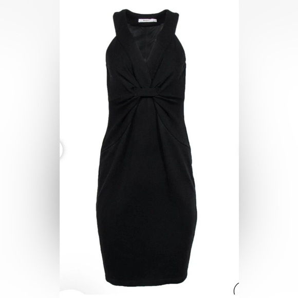 Bailey 44‎ Black Sheath Midi Dress Gathered Front Womens Size Small (490) - Picture 2 of 3